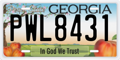 GA license plate PWL8431