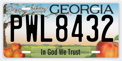 GA license plate PWL8432