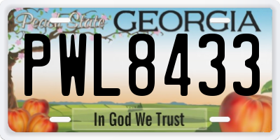 GA license plate PWL8433