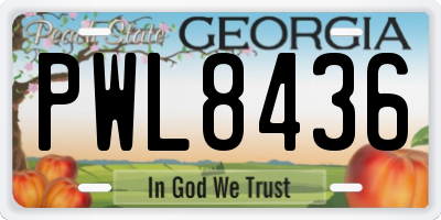 GA license plate PWL8436