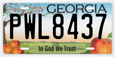 GA license plate PWL8437