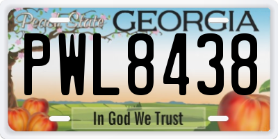GA license plate PWL8438