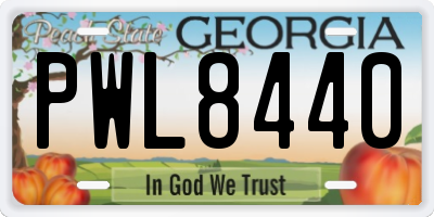 GA license plate PWL8440