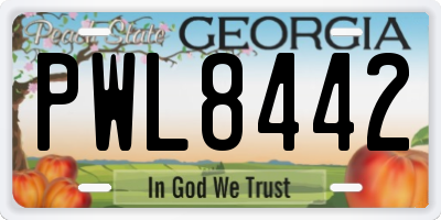 GA license plate PWL8442