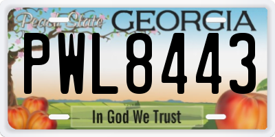 GA license plate PWL8443