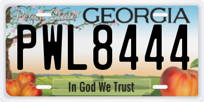 GA license plate PWL8444