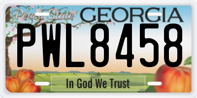 GA license plate PWL8458