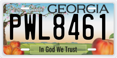 GA license plate PWL8461