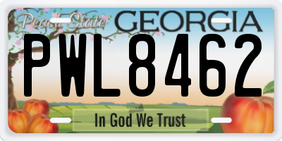 GA license plate PWL8462