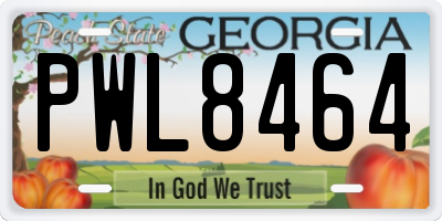 GA license plate PWL8464