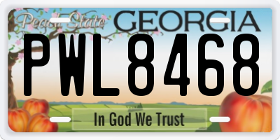 GA license plate PWL8468