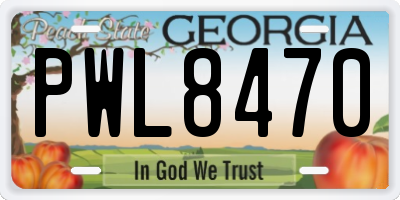 GA license plate PWL8470