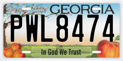 GA license plate PWL8474