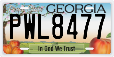 GA license plate PWL8477