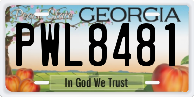 GA license plate PWL8481