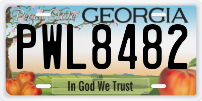 GA license plate PWL8482