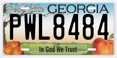 GA license plate PWL8484