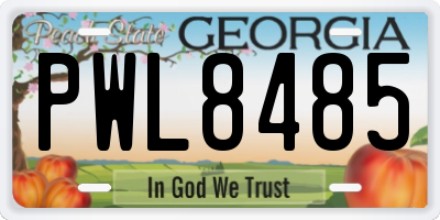 GA license plate PWL8485