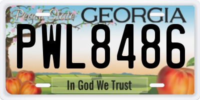GA license plate PWL8486