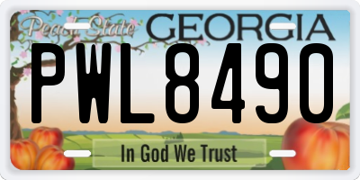 GA license plate PWL8490