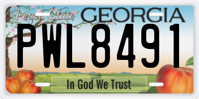 GA license plate PWL8491