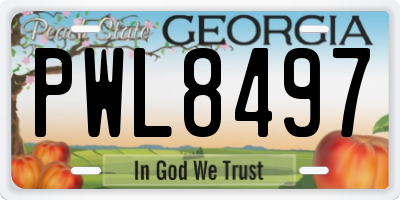 GA license plate PWL8497