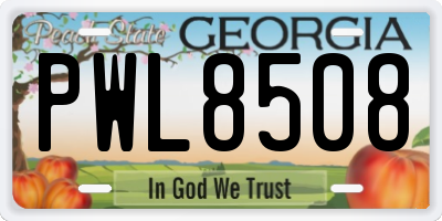 GA license plate PWL8508