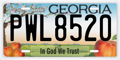 GA license plate PWL8520
