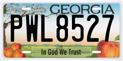 GA license plate PWL8527