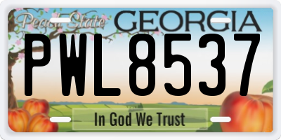 GA license plate PWL8537