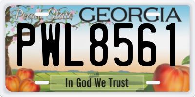 GA license plate PWL8561