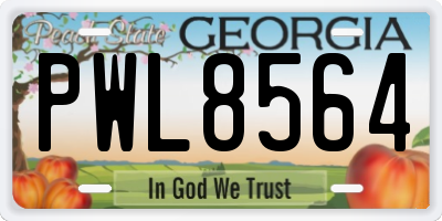 GA license plate PWL8564