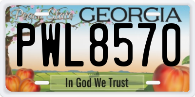 GA license plate PWL8570