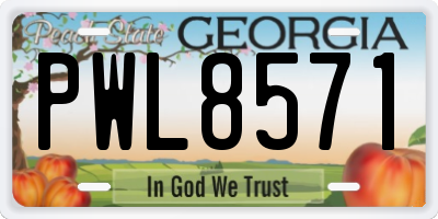 GA license plate PWL8571