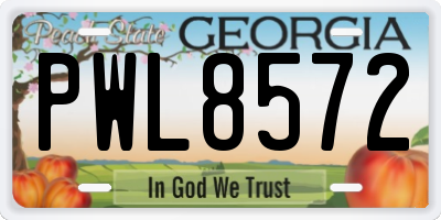 GA license plate PWL8572