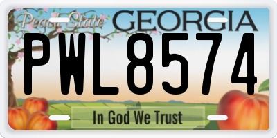 GA license plate PWL8574