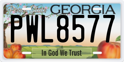 GA license plate PWL8577