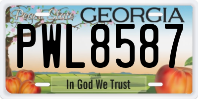 GA license plate PWL8587