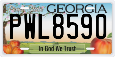 GA license plate PWL8590