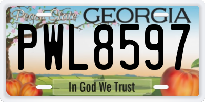 GA license plate PWL8597