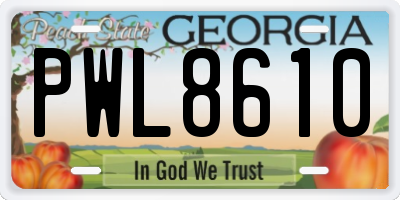 GA license plate PWL8610