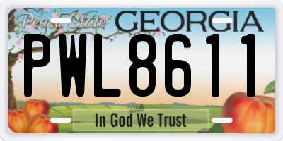 GA license plate PWL8611