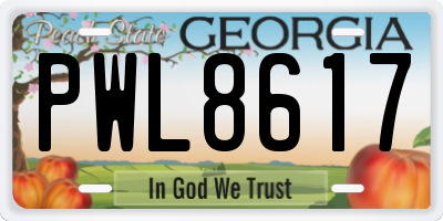 GA license plate PWL8617