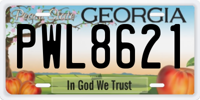GA license plate PWL8621
