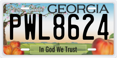 GA license plate PWL8624