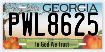 GA license plate PWL8625