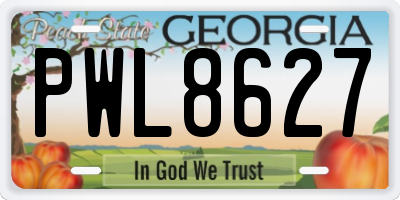GA license plate PWL8627