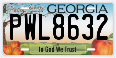 GA license plate PWL8632