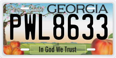 GA license plate PWL8633