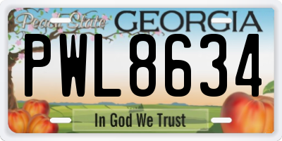 GA license plate PWL8634